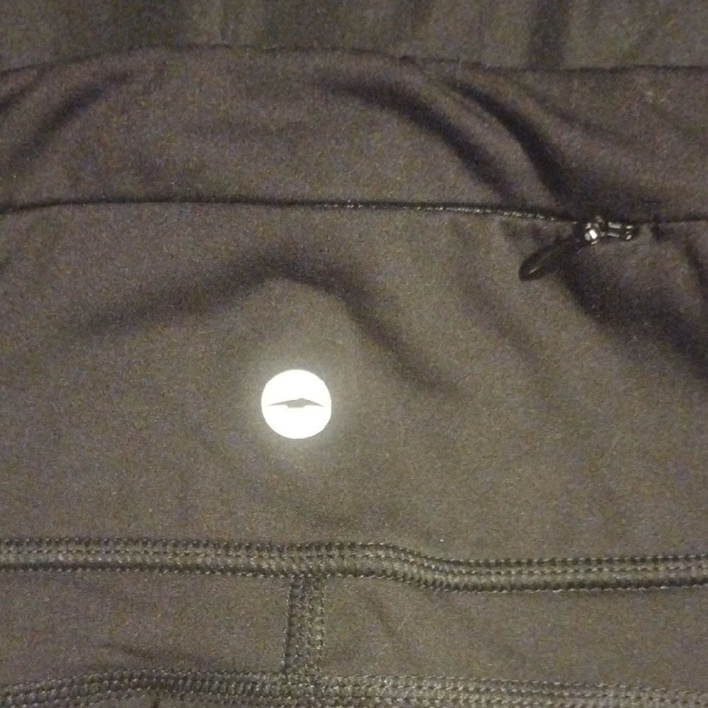 Avia Black and Purple Leggings with Orange Reflective Stripe - Picture 2 of 5